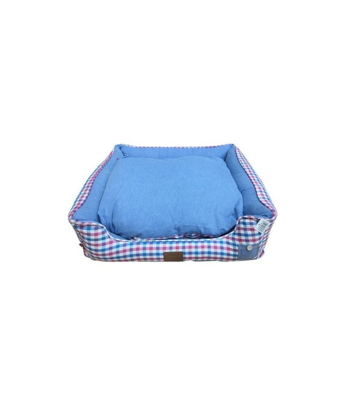 Catry Pet Cushion - Mixed Colour Check Design-60 x 50 x 16cm]