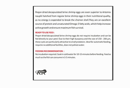 Horizone Peqon Decap Artemia Cyst – Ready-to-Feed Decapsulated Brine Shrimp Eggs (80 Capsules) – No Hatching Needed