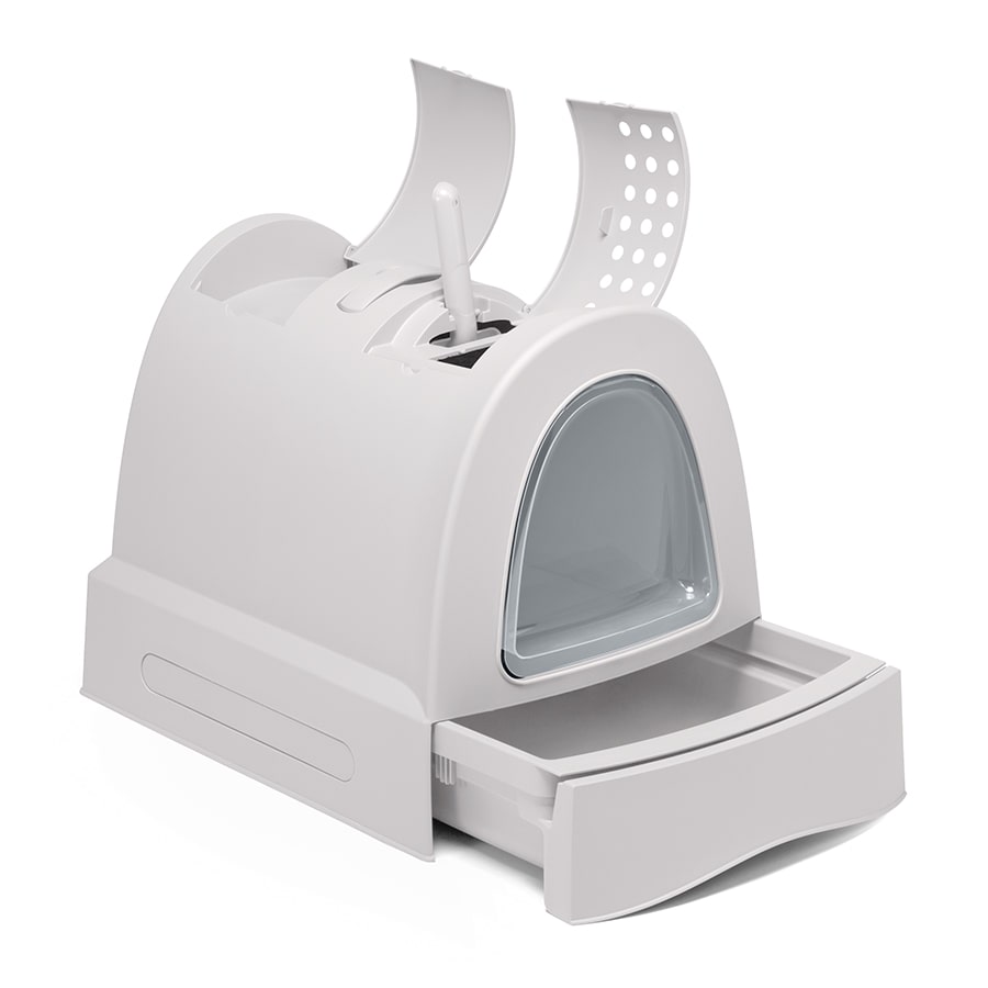 IMAC Zuma Litter Box For Cats - 40 x 56 x 42.5cm[Color - Gray, Size - M]