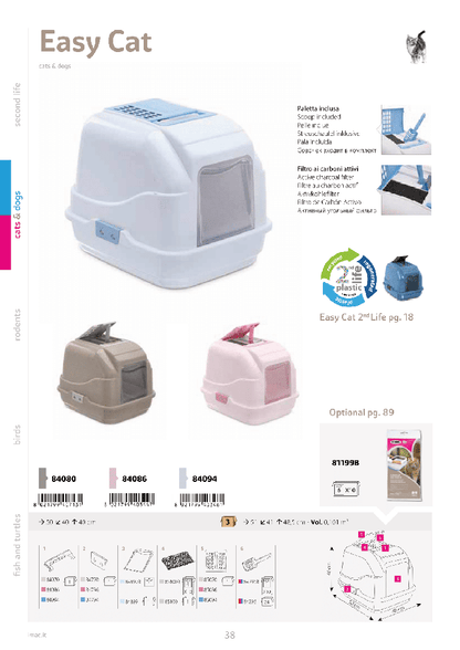 IMAC Easy Cat - Hooded Cat Toilets[Color - Mixed, Dimension - 50 x 40 x 40cm]