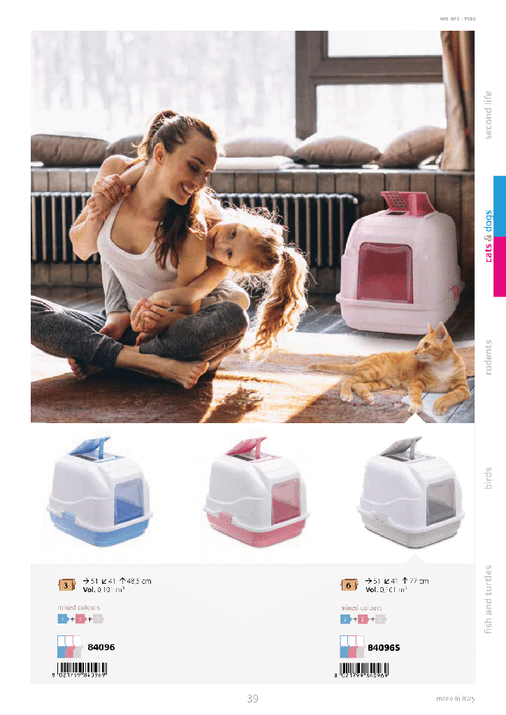 IMAC Easy Cat - Hooded Cat Toilets[Color - Mixed, Dimension - 50 x 40 x 40cm]
