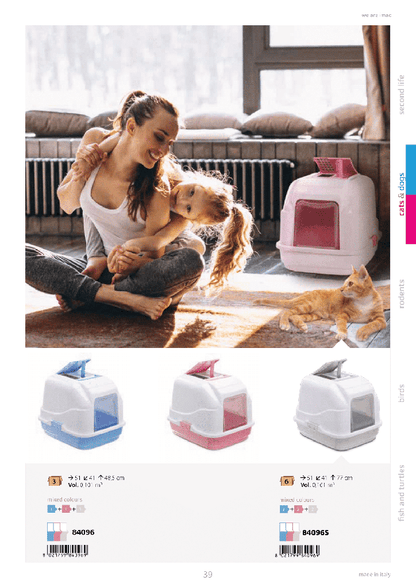 IMAC Easy Cat - Hooded Cat Toilets[Color - Mixed, Dimension - 50 x 40 x 40cm]