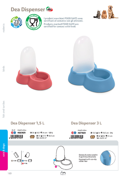 Imac Dea Water/Food Feeder Dispenser 3L - 2nd life (Assorted Colors)