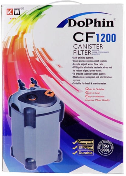 Ingredients KW Zone Dophin Canister Filter With UV[Max Output - 1200L/H, Model - FDCF1200]