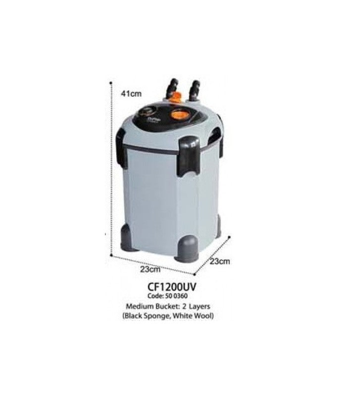 Ingredients KW Zone Dophin Canister Filter With UV[Max Output - 1200L/H, Model - FDCF1200]