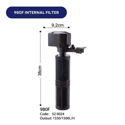 Ingredients KW Zone Dophin Internal Filter[Model - FDF980F, Max Output - 1550L/H]