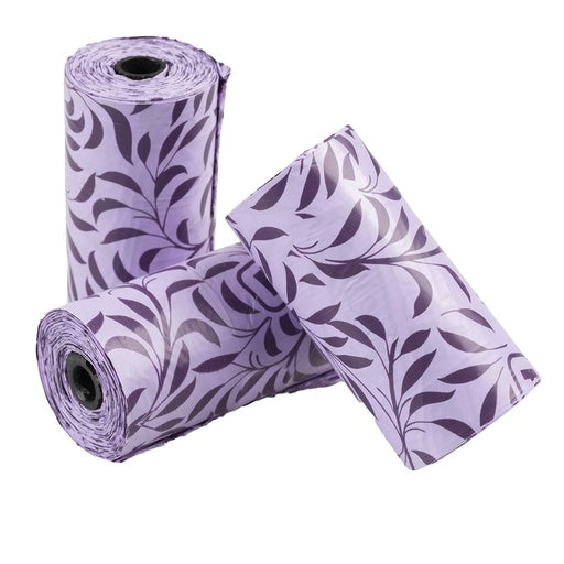 Duvo+ Poopi Dog Poo Bag Spice Purple (Lavender Fragrance) 8 x 15pcs [Count - 8]