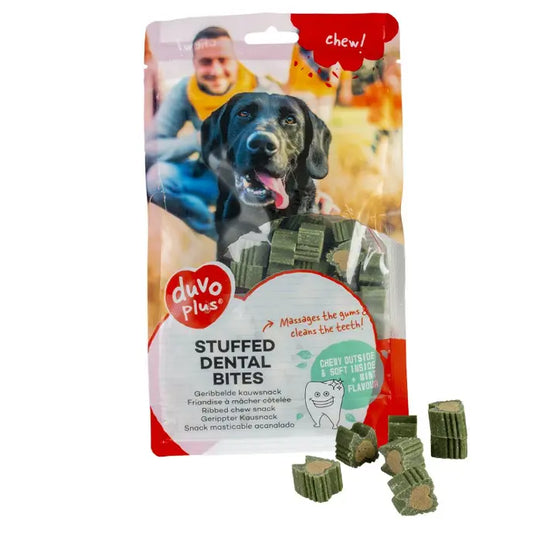 Duvo+ Chew! Stuffed Dental Bites 1cm - 140pcs - 420g, Green