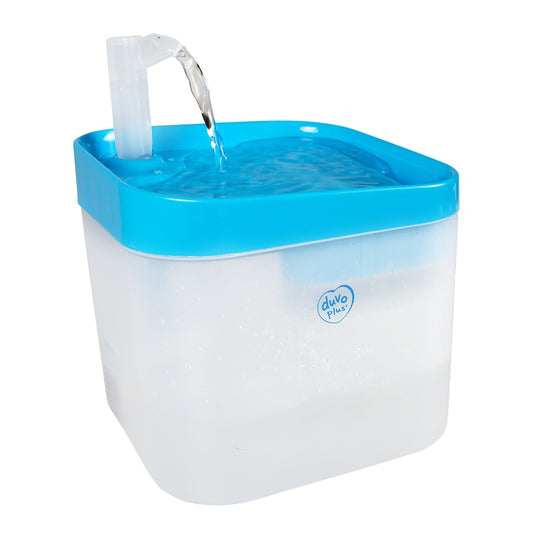 Duvo+ Transparent Drinking Fountain 16.5X16.5X21cm Blue/White
