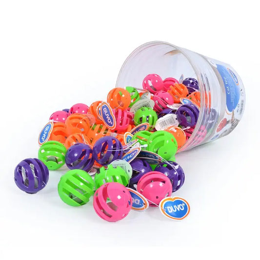 Duvo Rattle Balls - Cat Toy (60 pcs in a Bucket)