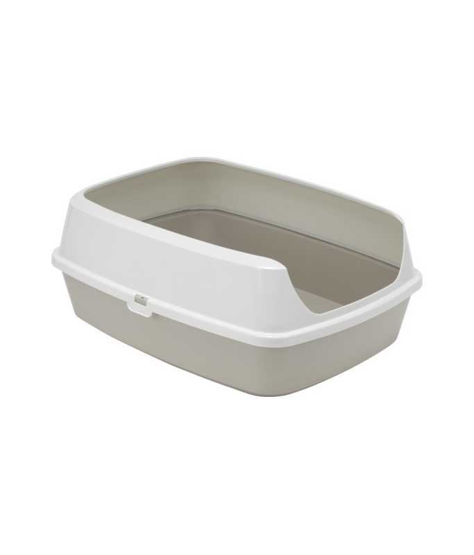 Moderna Maryloo With Rim Litter Tray-Large L 50.2 x W 38.4 x H 16.1 cm - (Recycled)[Color - Grey]
