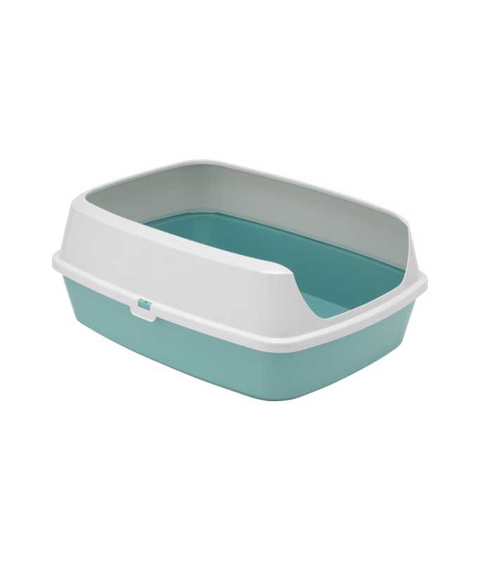 Moderna Maryloo With Rim Litter Tray-Large L 50.2 x W 38.4 x H 16.1 cm - (Recycled)[Color - Light Blue]