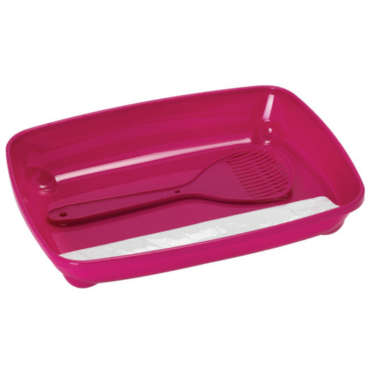 Moderna Kitten Starter Kit-Tray with Scoop&Bag 36.7 x 27.1 x 6.2 cm-[Color - Pink]