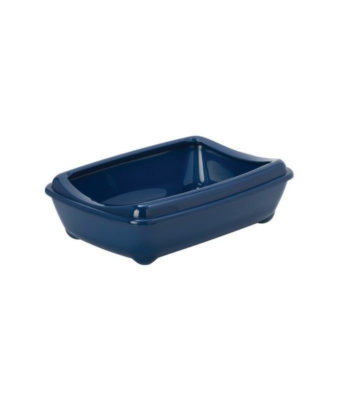 Moderna Arist-O-Tray-Cat Litter Tray 43 x 30.9 x 12.3 cm,(With Rim, Size - M)-Blue