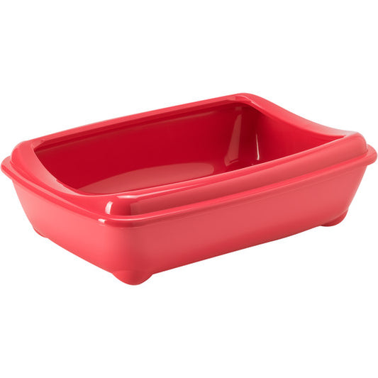 Moderna Arist-O-Tray-Cat Litter Tray (With Rim) 57.2 x 43.2 x 15.7 cm-Spicy Coral