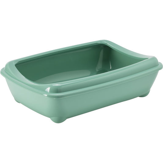 Moderna Arist-O-Tray-Cat Litter Tray (With Rim) 57.2 x 43.2 x 15.7 cm -Green