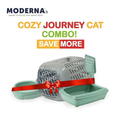 Moderna Cozy Journey Cat Combo-Carrier+Bowl+Tray+Scoop