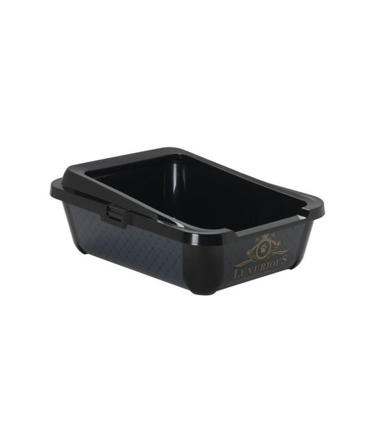 Moderna Hercules Litter Tray + Rim-50.9 x 39.2 x 19.2 cm-Black