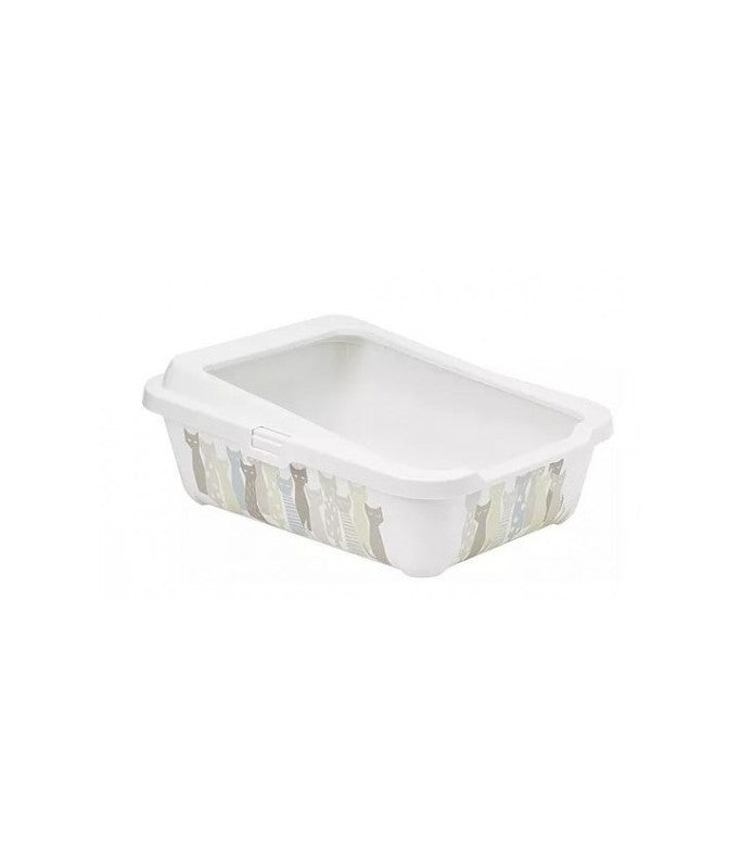 Moderna Hercules Litter Tray + Rim-50.9 x 39.2 x 19.2 cm-Off White