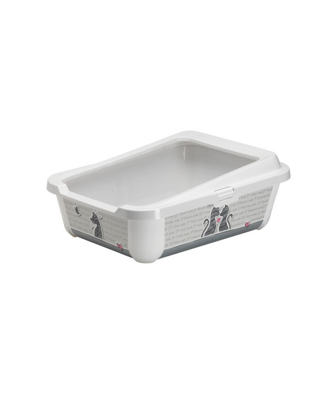 Moderna Hercules Litter Tray + Rim-50.9 x 39.2 x 19.2 cm-Grey