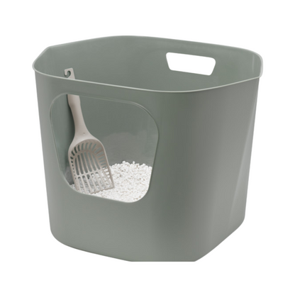 Moderna Lotus Cat Litter Box 54.4 x 43.9 x 40.5 cm-Olive Green