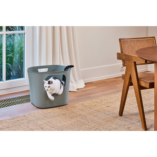 Moderna Lotus Cat Litter Box 54.4 x 43.9 x 40.5 cm-Titanium Grey