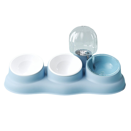 Pado Tripple Bowl with Dispenser-Blue 43*13*23cm