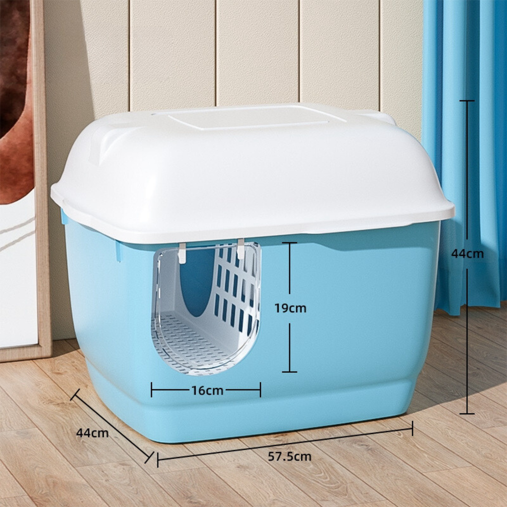 Pado Igloo Cat Litter Box 57.5*44*44cm-Blue
