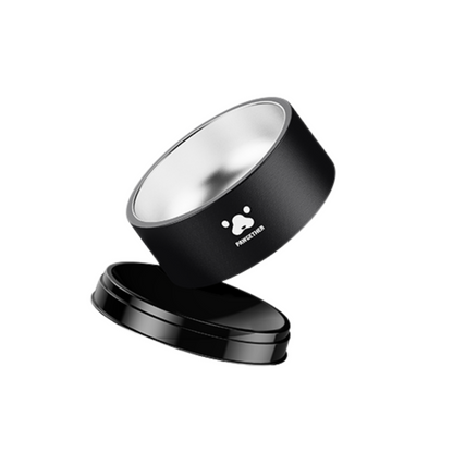 Pawgether 304 Stainless Steel Anti Slip Pet Bowl - 3 Series- 19x19.6x8.8cm-Black [Top:1000ml;Bottom:330ml]