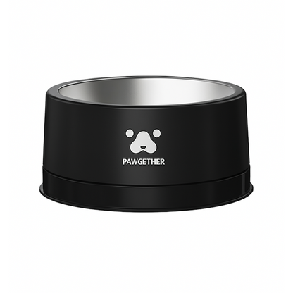 Pawgether 304 Stainless Steel Anti Slip Pet Bowl - 3 Series- 19x19.6x8.8cm-Black [Top:1000ml;Bottom:330ml]