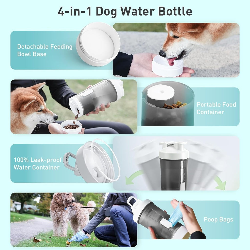 Pawgether Pure Travel 1 [PT1]- 4 in 1 Pet Travel Bottle -Grey