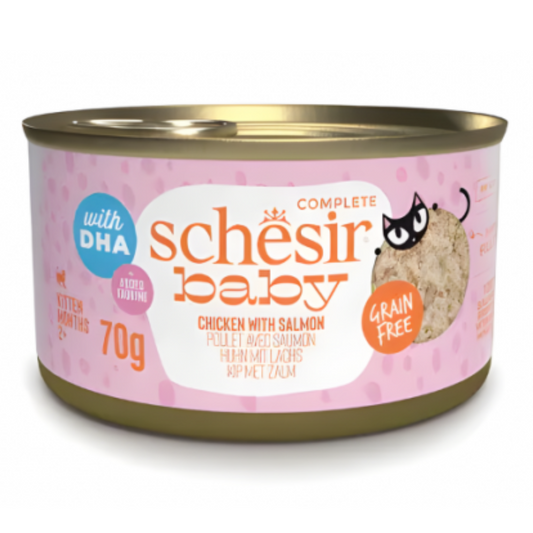 Schesir Baby Kitten Wholefood - Chicken With Salmon 70g (Min Order- 12 Cans)