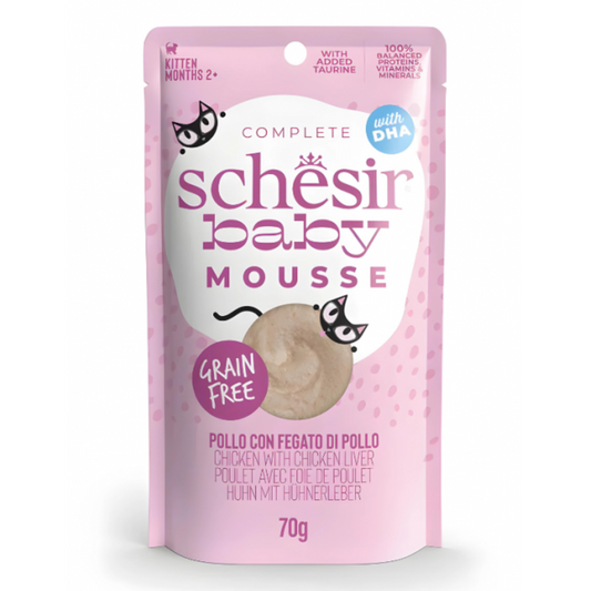 Schesir Baby Mousse Kitten - Chicken With Chicken Liver 70g (Min Order- 12 Pouch)