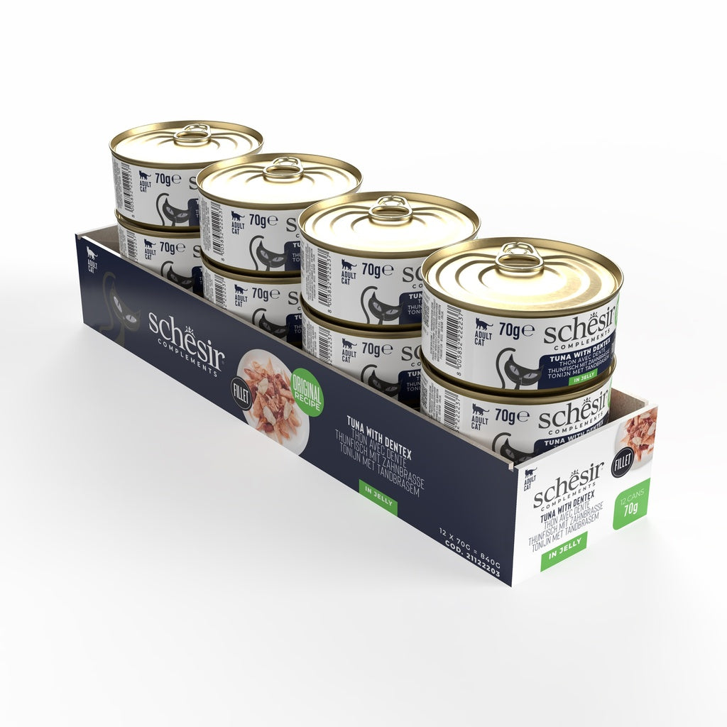 Schesir Complements Cat Wet Food in Jelly Can- Tuna With Dentex 70g [MOQ:12pcs]