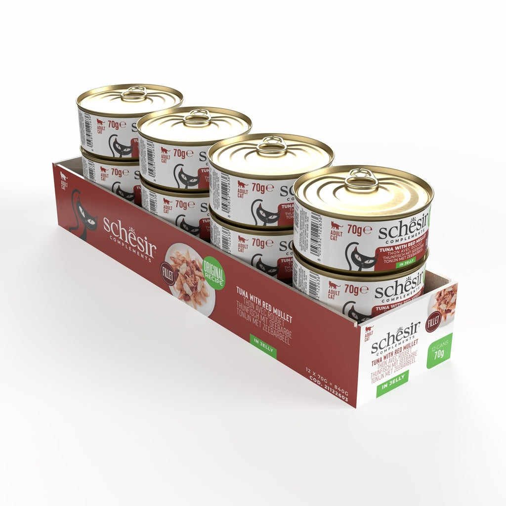 Schesir Complements Cat Wet Food in Jelly Can- Tuna With Red Mullet 70g [MOQ:12pcs]