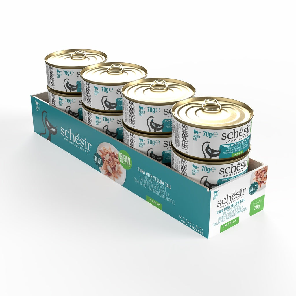 Schesir Complements Cat Wet Food in Jelly Can- Tuna With Yellow Tail 70g [MOQ:12pcs]