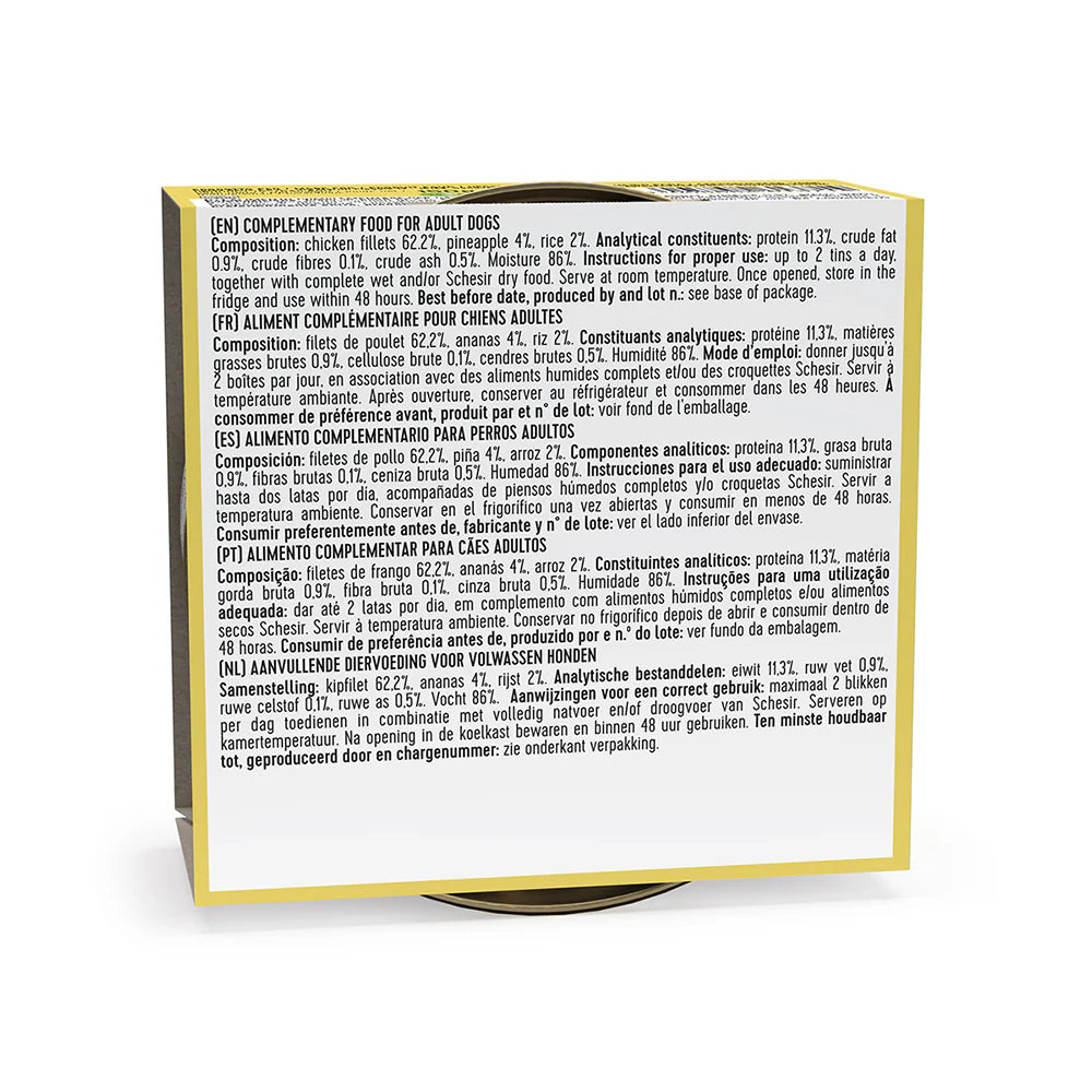 Schesir Dog Wet Food in Jelly Can-Chicken With Pineapple 150g [MOQ:10pcs]