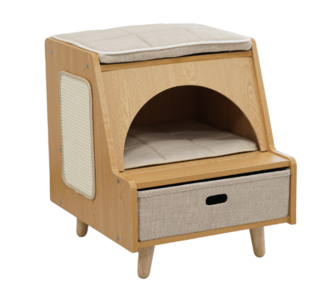 Catry Bedside Box Cat House with Scratcher 45x50x53.5cm