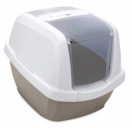 Imac Maddy Hooded Cat Toilet- Brown-White 62x49.5x47.5cm