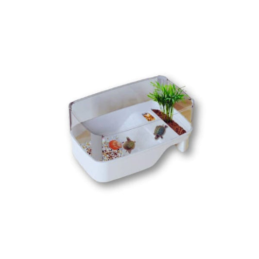 Plastic Transparency Turtle Tank House with Areas To Breed Feed Bask Indoor -AI26